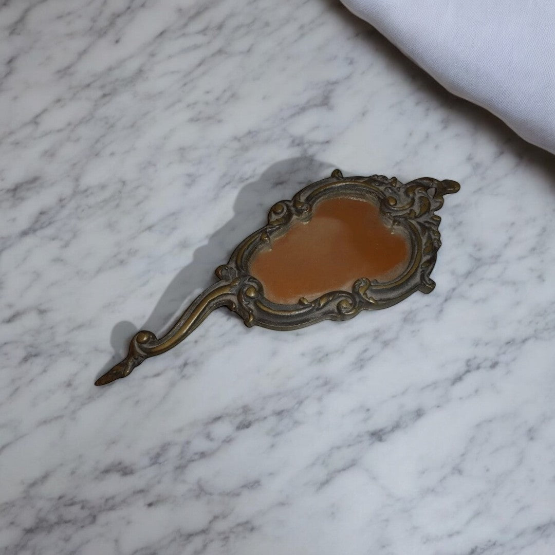 Joli Miroir à Main en Bronze