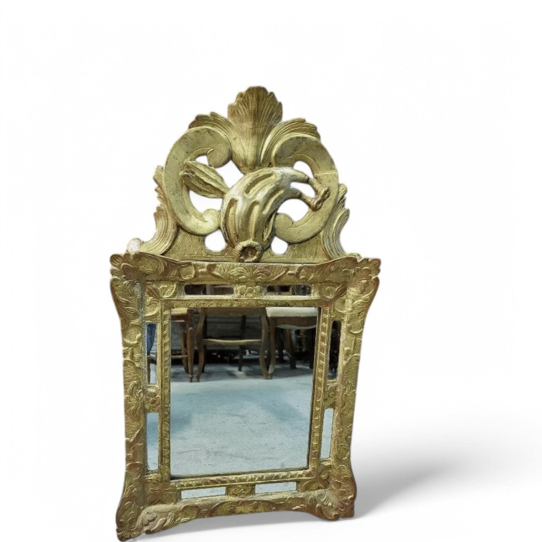 Magnifique Miroir en Bois Doré à Parcloses du XIXe Siècle N35