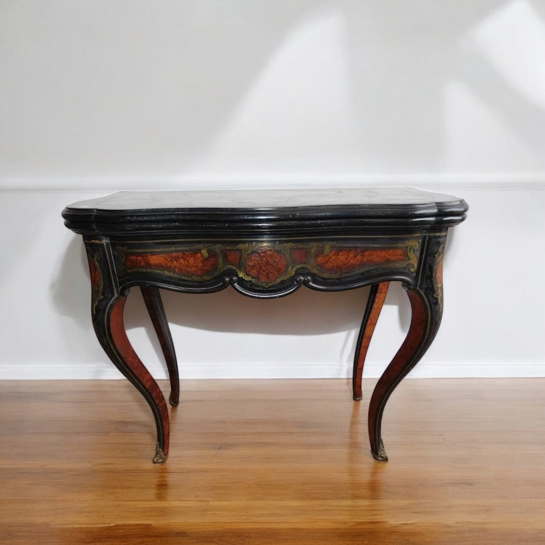 Magnifique Table à Jeux Napoléon III - Signée Hoefer - Marqueterie et Incrustations