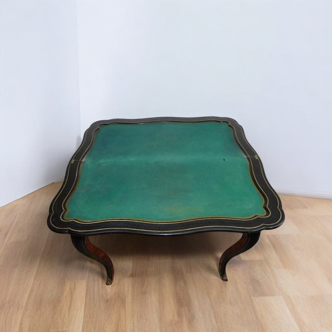 Magnifique Table à Jeux Napoléon III - Signée Hoefer - Marqueterie et Incrustations