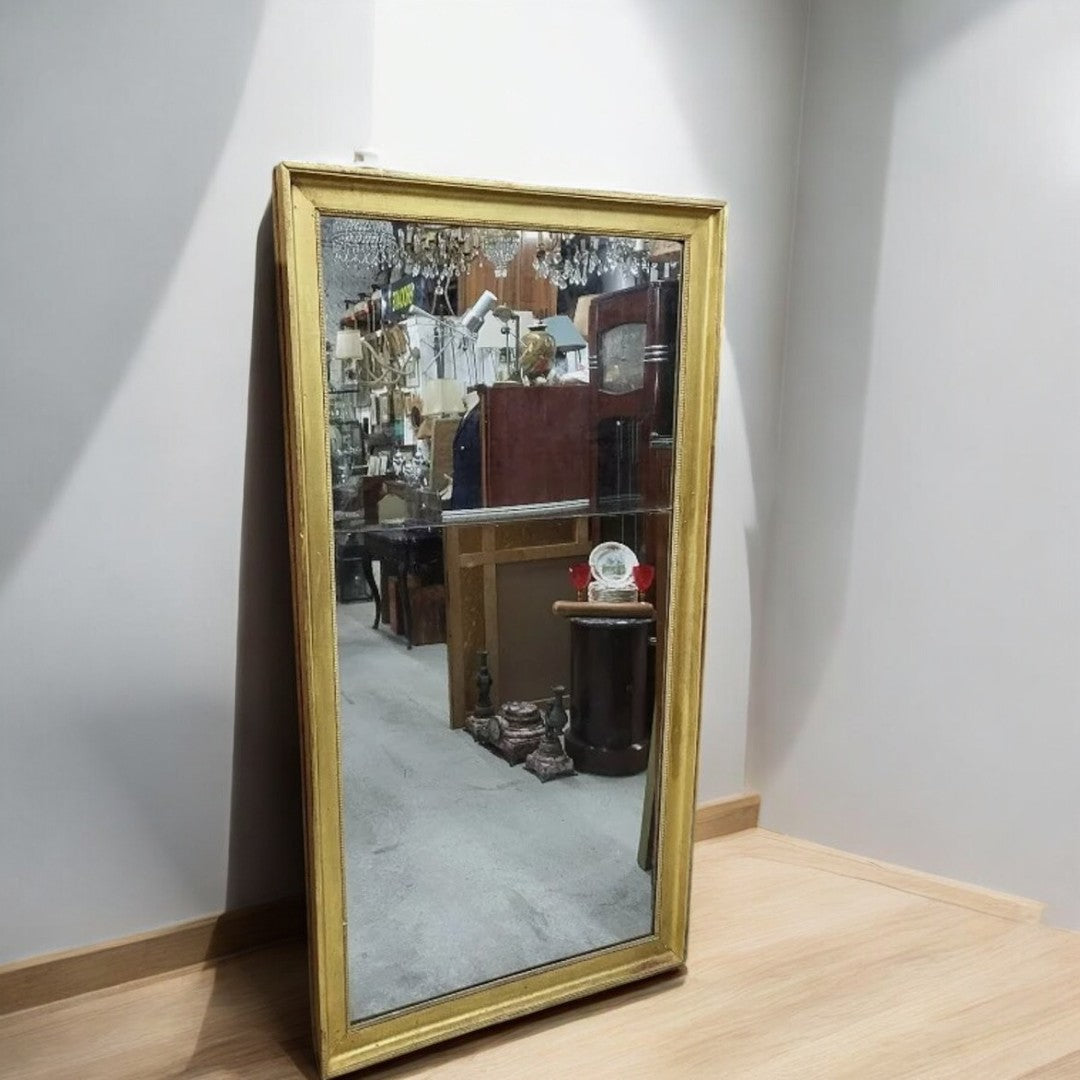 Superbe et Grand Miroir Doré en 2 Parties - Début XIXème Siècle