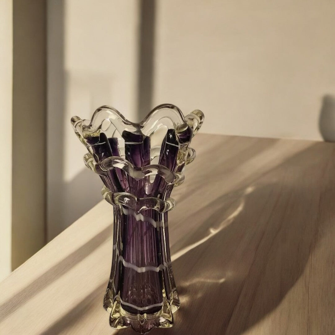 Superbe Grand Vase Style Murano 30,5 CM de haut