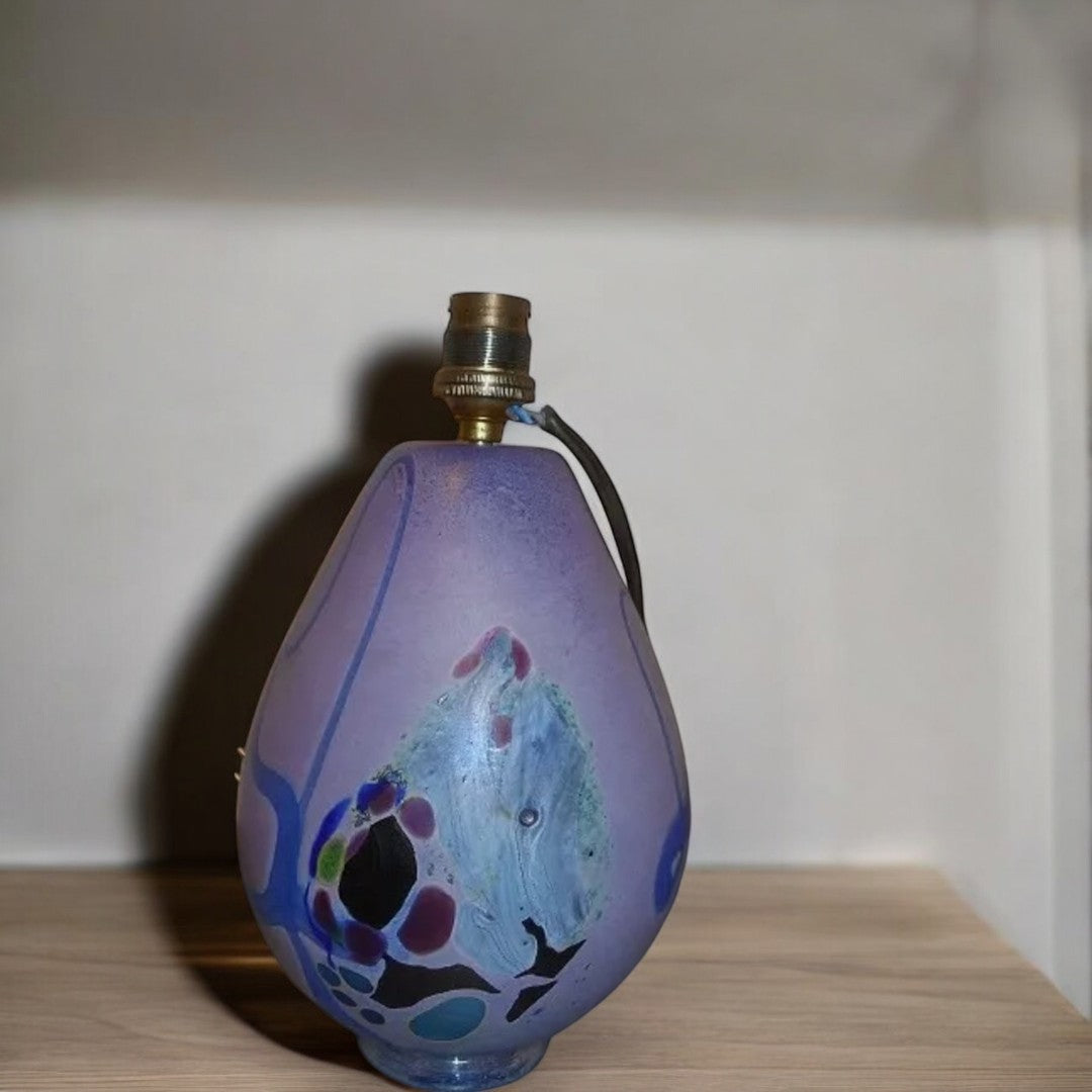 Superbe Lampe en Pâte de Verre Signée R. Pierini (1987)