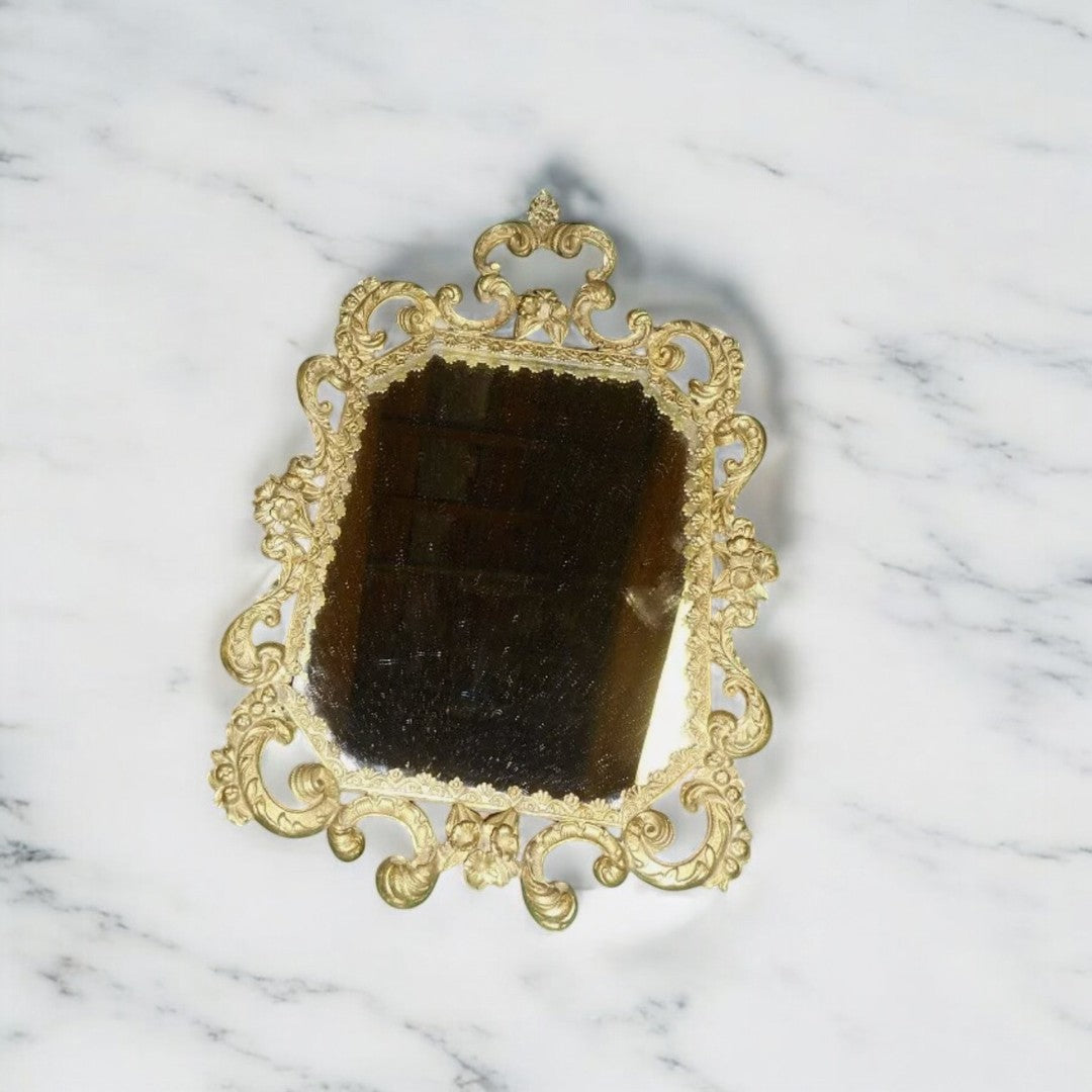 Superbe Miroir avec Encadrement en Bronze