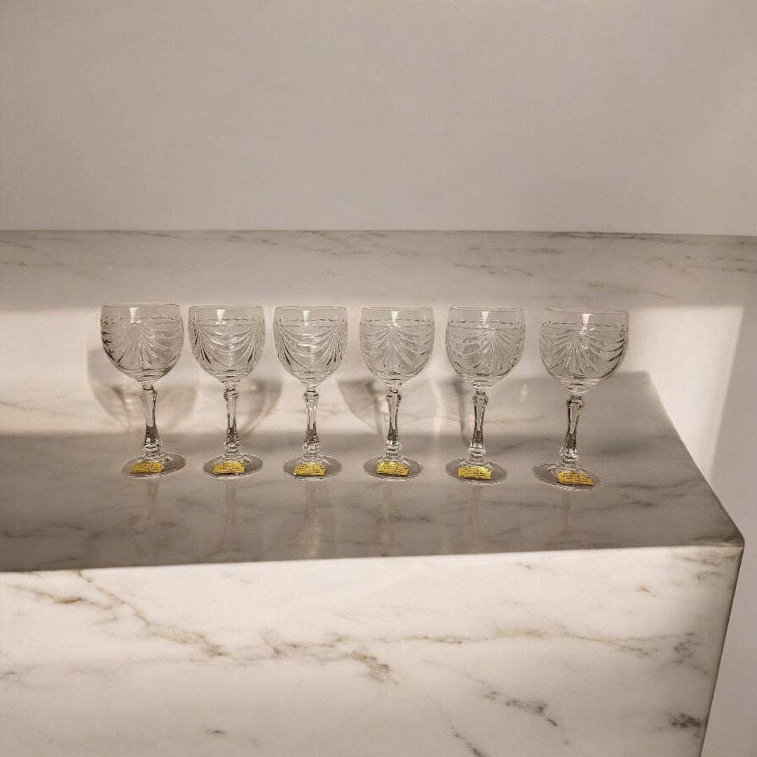 Superbe Série de 6 Verres à Eau en Cristal 24% Plomb - Artisanat de Lorraine