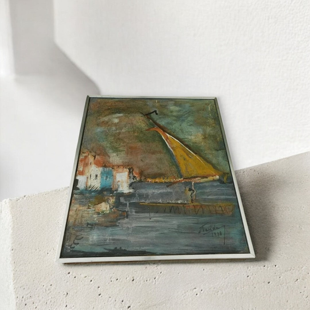 Superbe Tableau Peinture Marine - Farida - 1972 - Huile sur Toile