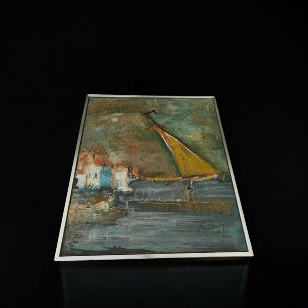 Superbe Tableau Peinture Marine - Farida - 1972 - Huile sur Toile