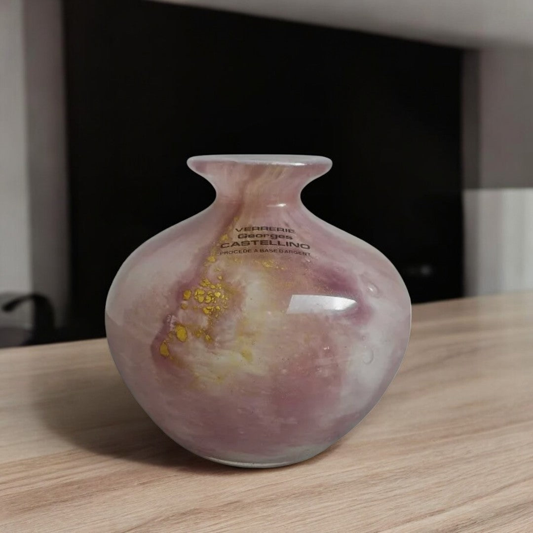 Superbe Vase en Verrerie Georges Castellino