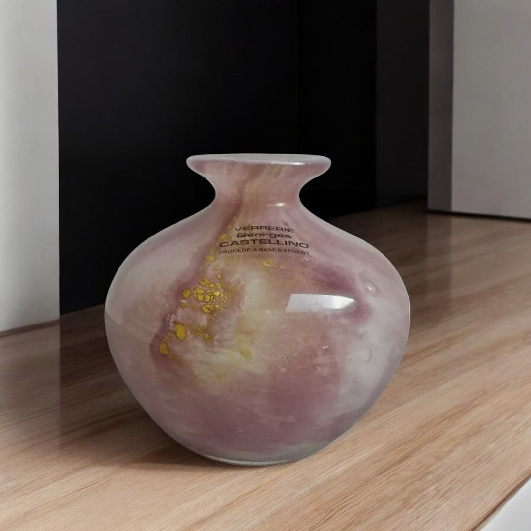 Superbe Vase en Verrerie Georges Castellino