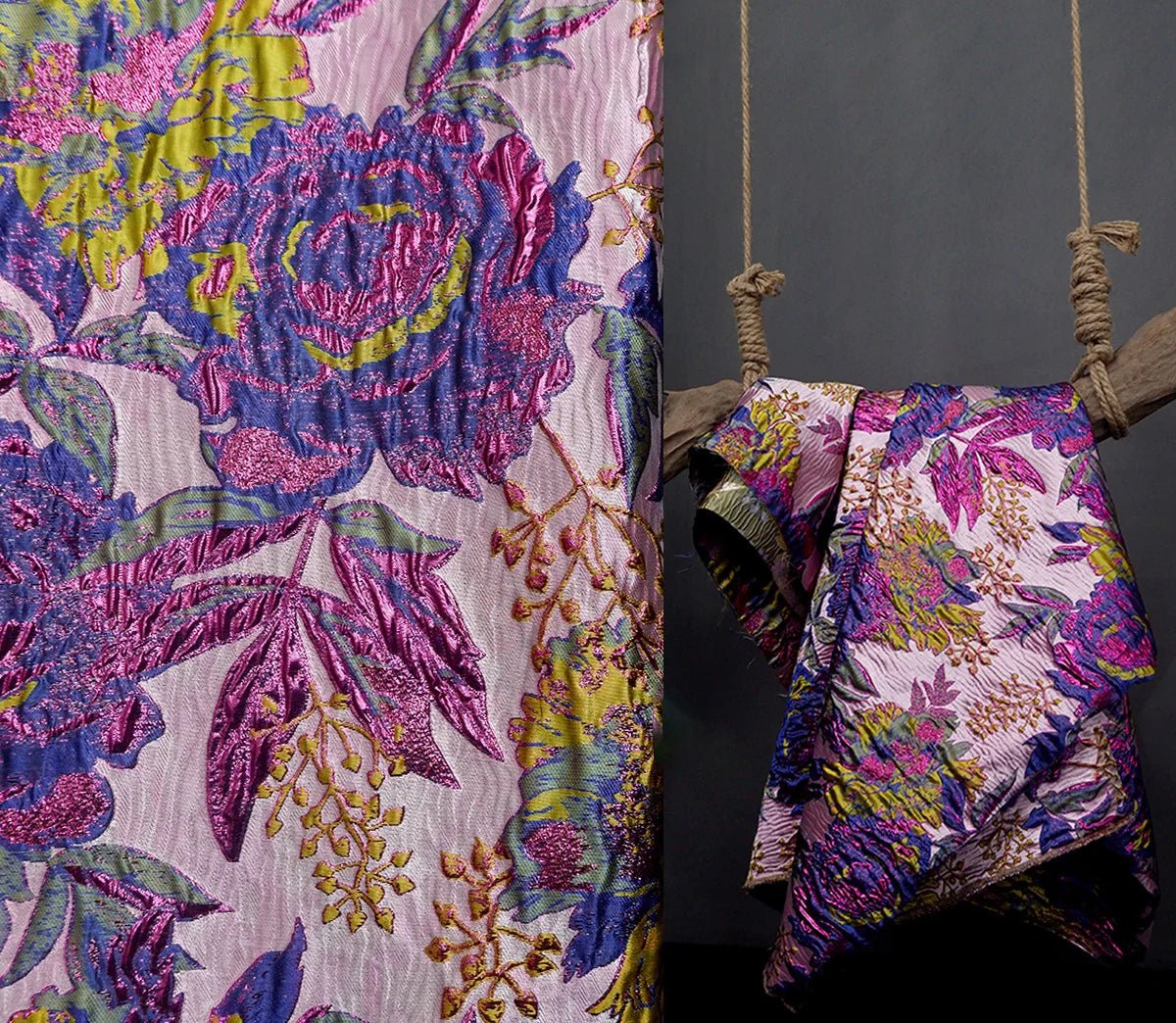 Tissu Jacquard Brocart "Élégance Naturelle" - Ethic Atelier