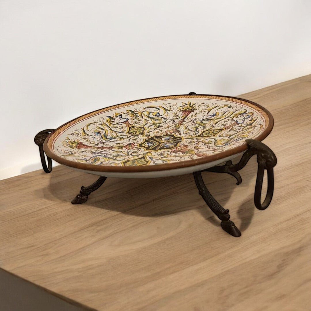 Très Belle et Élégante Coupe Centre de Table en Bronze et Faïence - Ethic Atelier