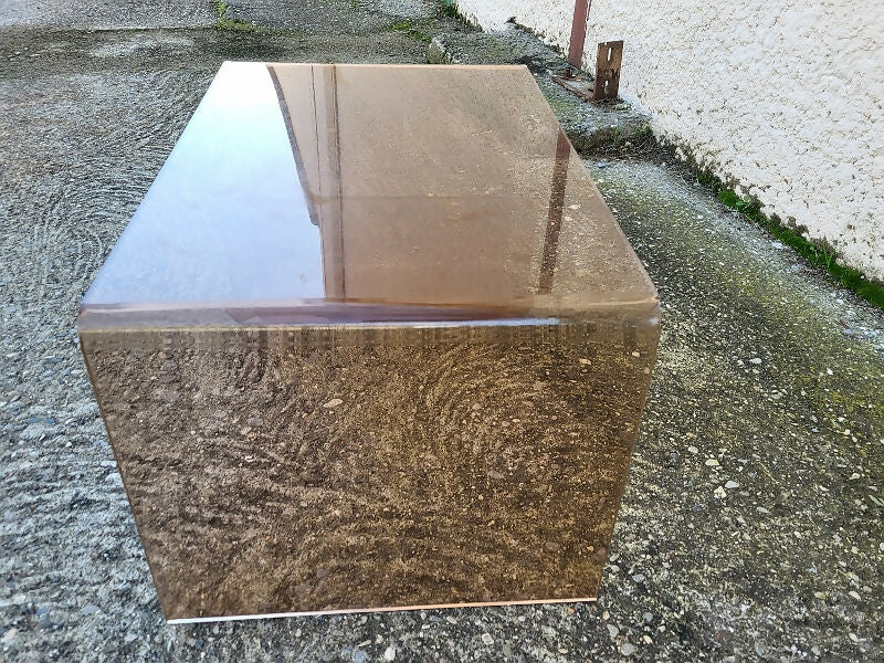 Très Belle Table Basse en Plexiglass Fumé Rosé Roche Bobois 1970 - Ethic Atelier