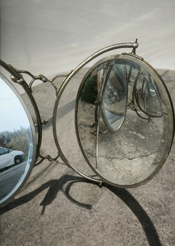 Triptyque ovoïde en bronze nickelé modulaire et Orientable 1900 - Ethic Atelier