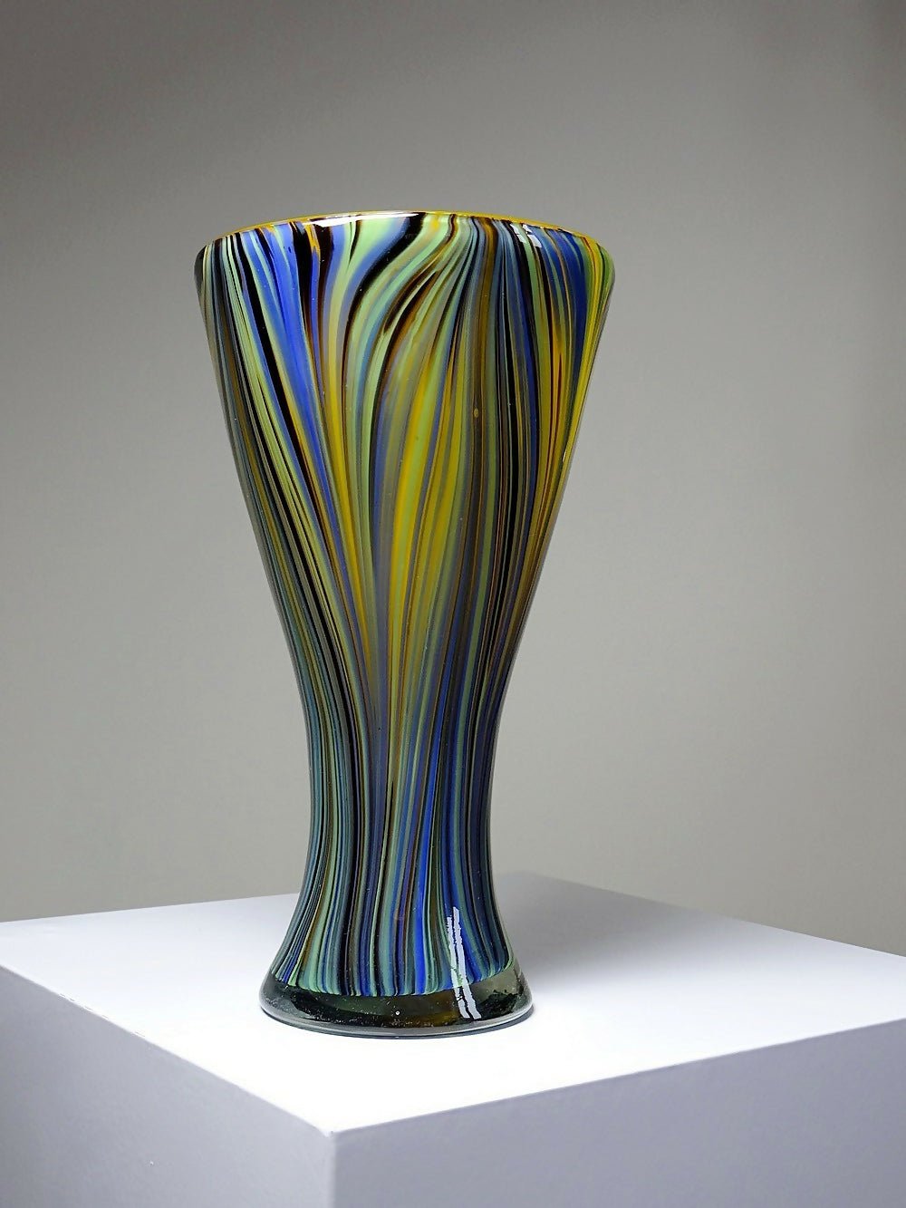 Vase Missoni Murano"Peacock Feather" multicolore années 70 - 80 - Ethic Atelier