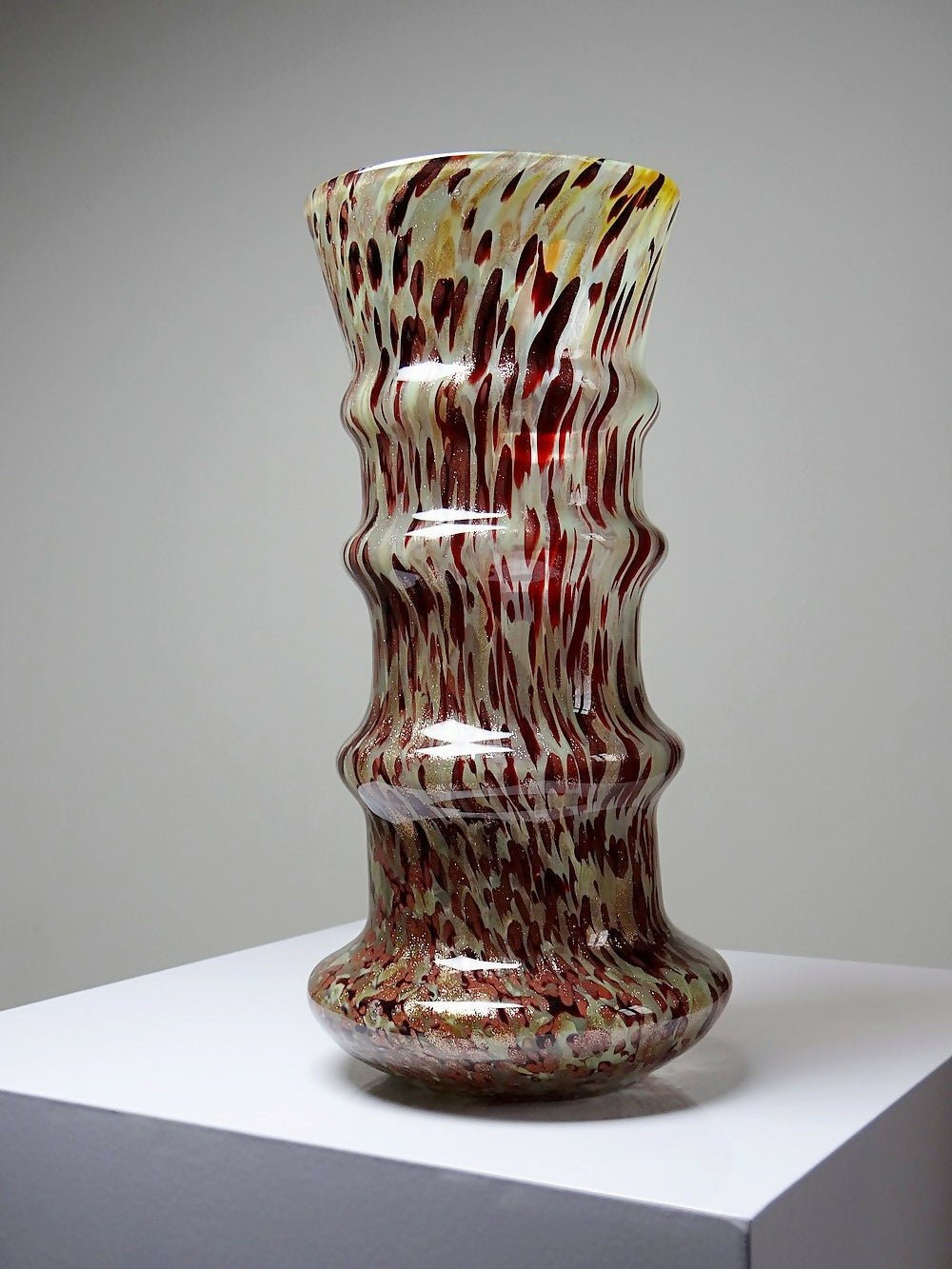 Vase verre moucheté aventurine inclusions de cuivre art déco style Legras - Ethic Atelier