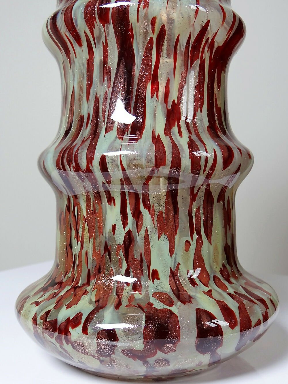 Vase verre moucheté aventurine inclusions de cuivre art déco style Legras - Ethic Atelier