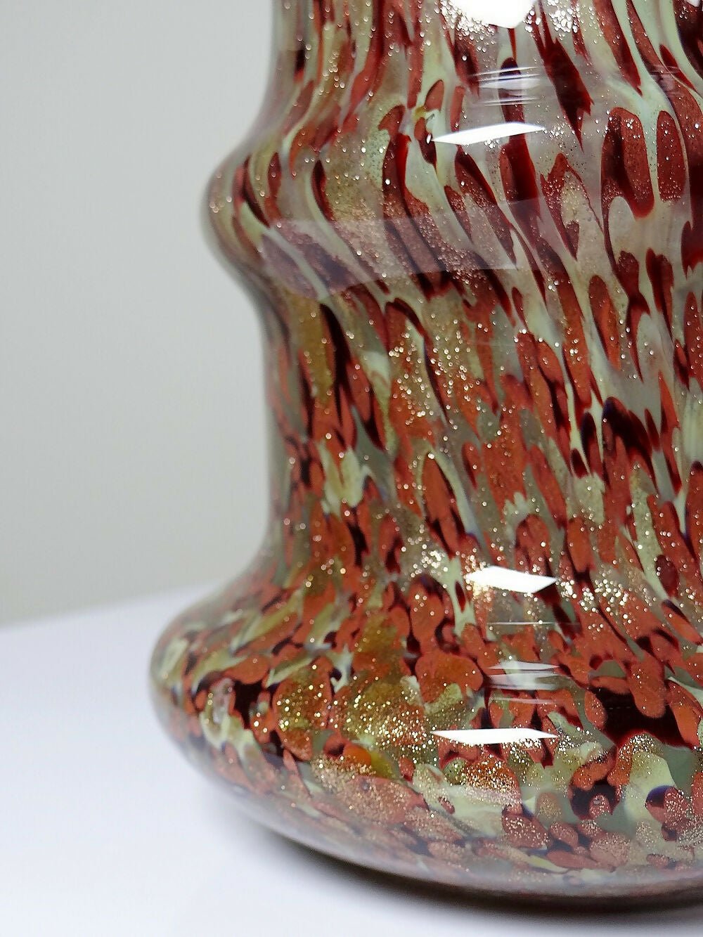 Vase verre moucheté aventurine inclusions de cuivre art déco style Legras - Ethic Atelier