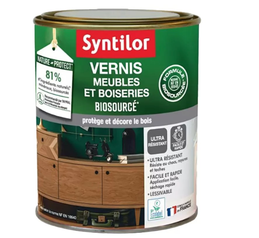 Vernis Meubles Et Boiseries Biosourcée SYNTILOR Incolore Satin - Ethic Atelier