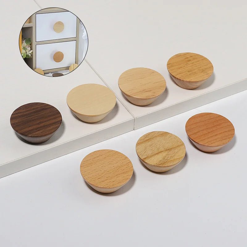 1PCS Poignée et Bouton Rond en Bois Naturel WOODY– Pour DIY Armoires, Tiroirs et Placards - Ethic Atelier