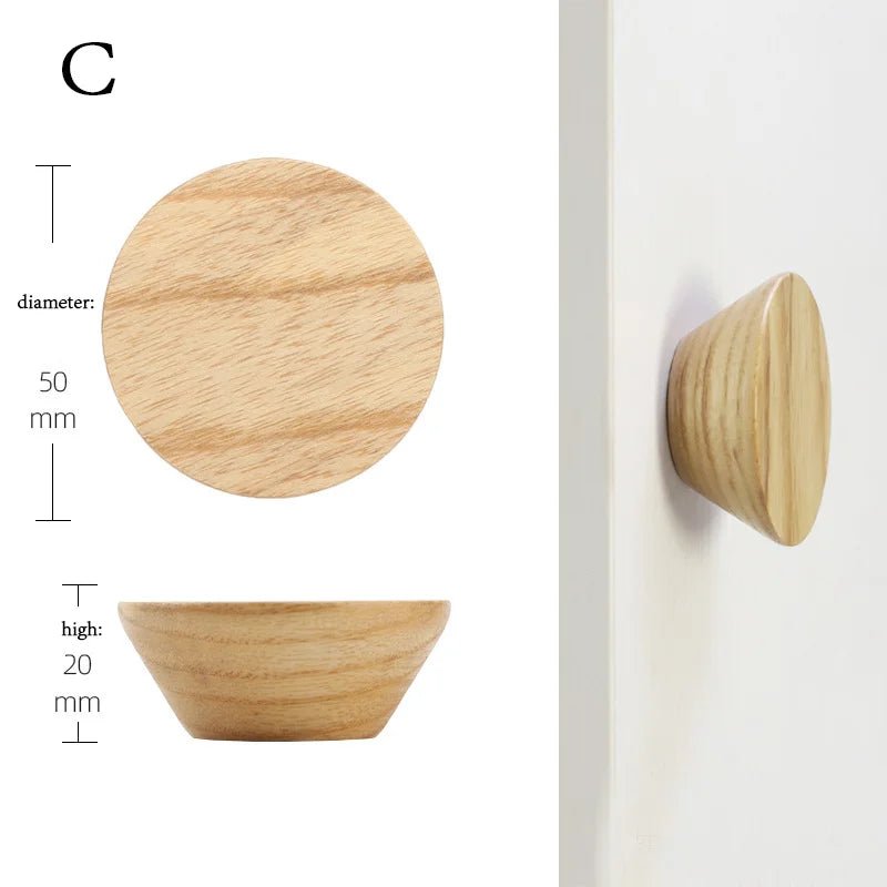 1PCS Poignée et Bouton Rond en Bois Naturel WOODY– Pour DIY Armoires, Tiroirs et Placards - Ethic Atelier