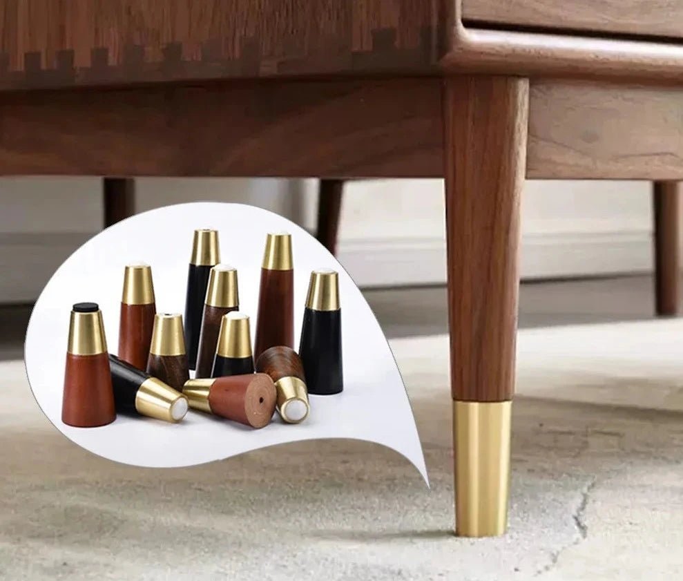 4 Pcs pieds de Table en bois massif EDUARDO pour DIY meubles pieds canapé - lit chaise meuble Tv commodes H8 - 18 cm - Ethic Atelier