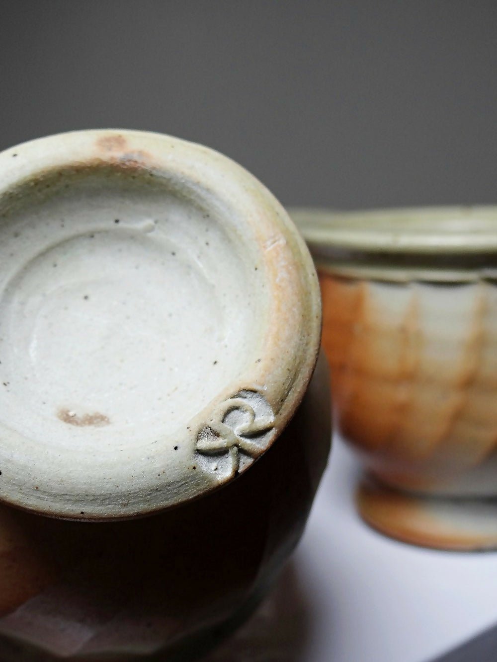 4 Tasses à thé grès style Japonais estampillés vintages - Ethic Atelier