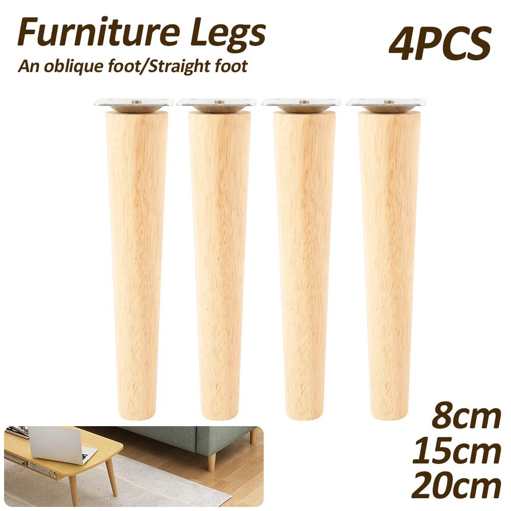 4Pcs Pieds de Meuble en Bois et Fer MARBELLA - DIY Remplacement pour Canapé, Table, Bureau - Ethic Atelier