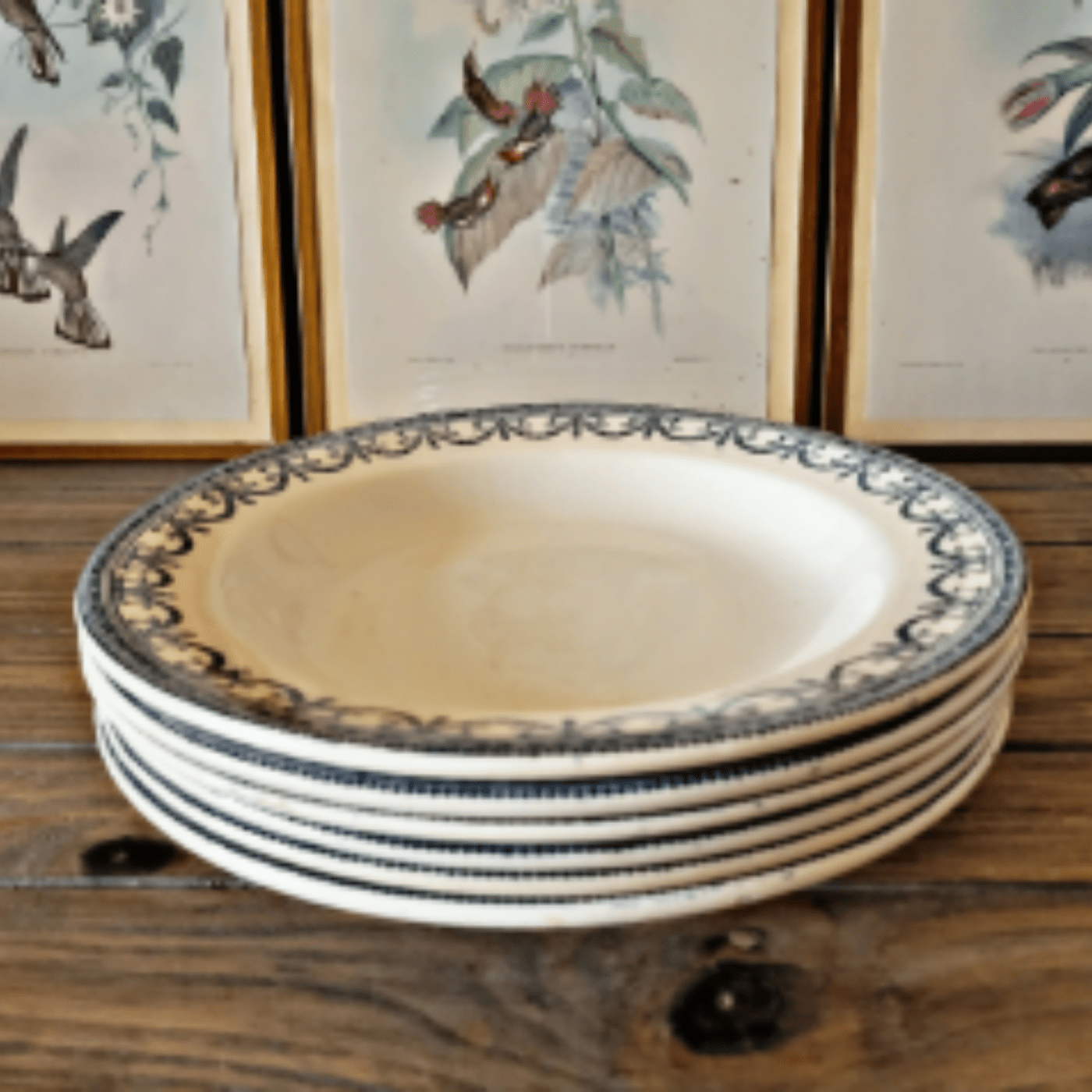 6 assiettes creuses Salins modèle Guirlandes Louis XVI - Ethic Atelier