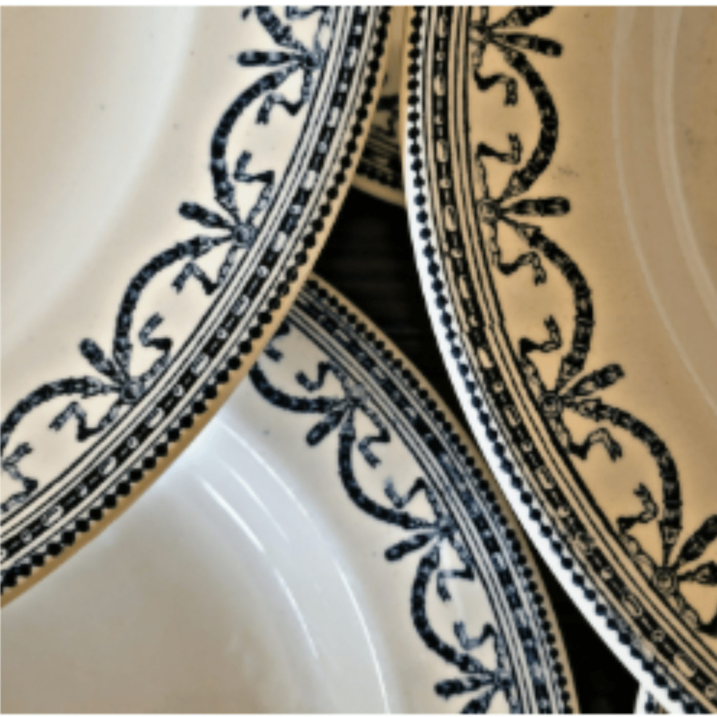 6 assiettes creuses Salins modèle Guirlandes Louis XVI - Ethic Atelier