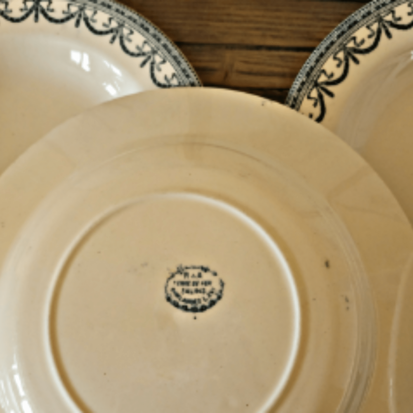 6 assiettes creuses Salins modèle Guirlandes Louis XVI - Ethic Atelier