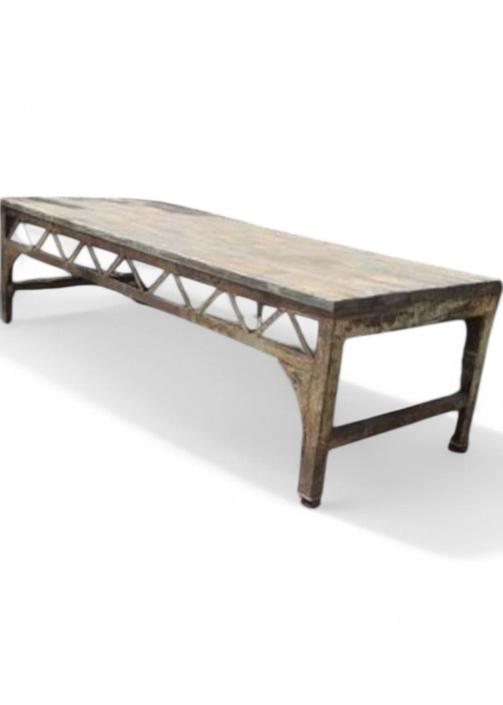 Table Établi en Acier et Bois – Vers 1900