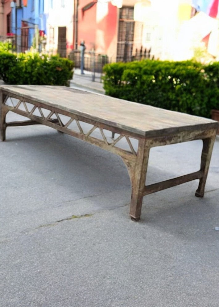 Table Établi en Acier et Bois – Vers 1900