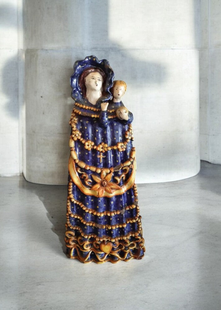 Vierge de procession en faience du XVIII Siècle