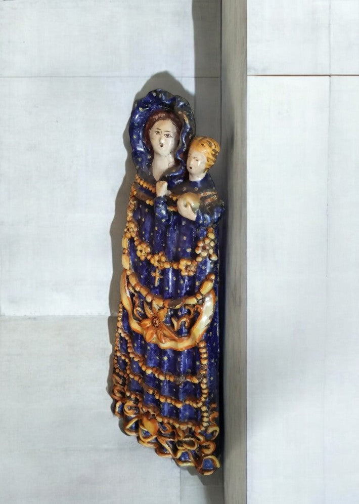 Vierge de procession en faience du XVIII Siècle