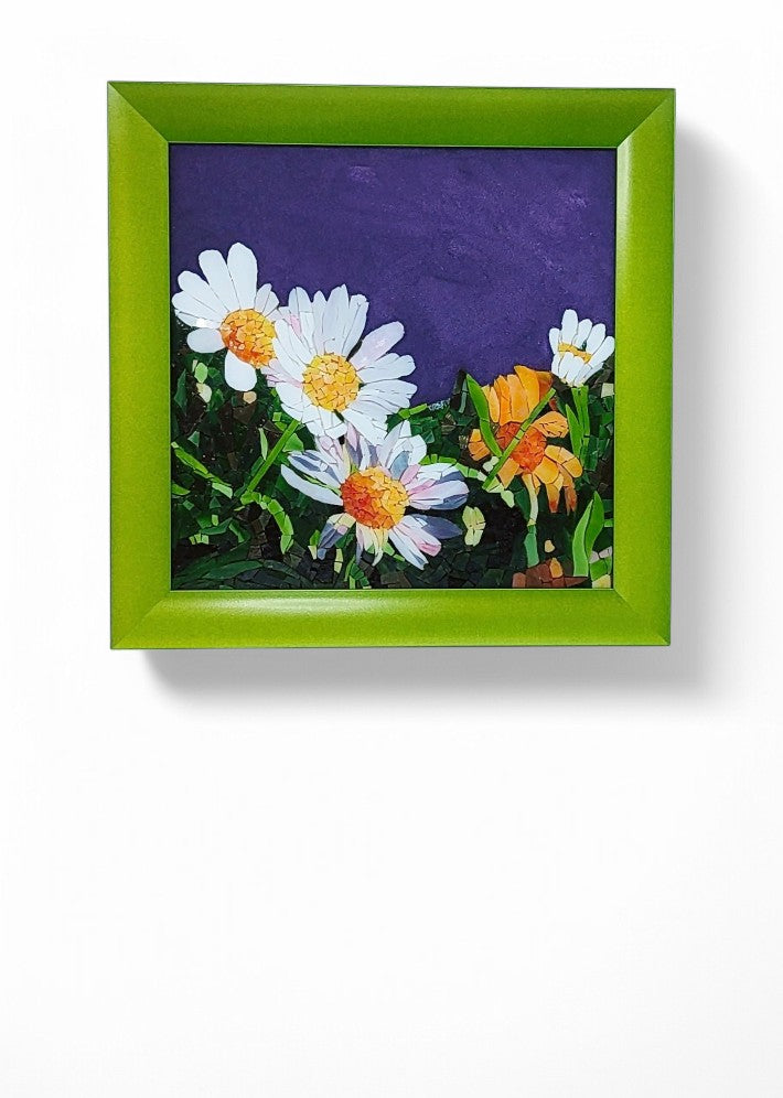 Tableau Mosaïque Daisies - Création Artisanale