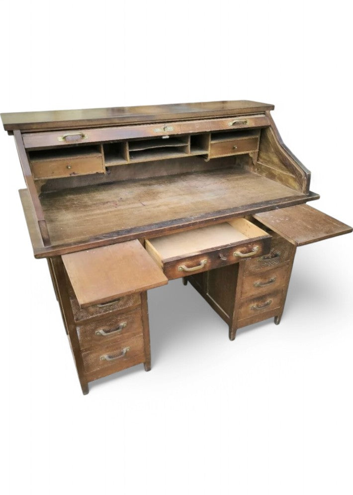 Superbe Bureau Américain en Chêne Style Art Déco