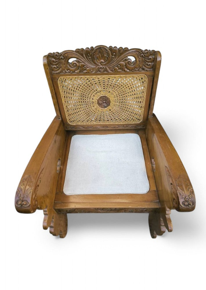 Gros Fauteuil Colonial en Teck Massif