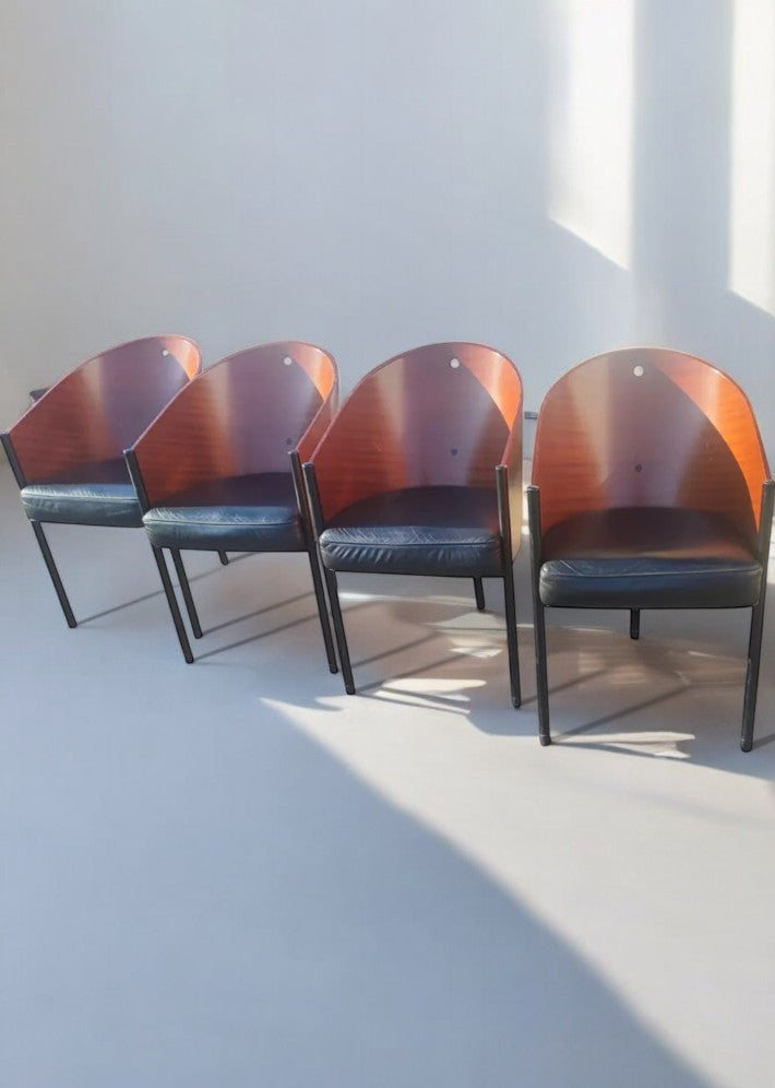 Série de 4 Fauteuils Costes par Philippe Starck pour Aleph – 1982