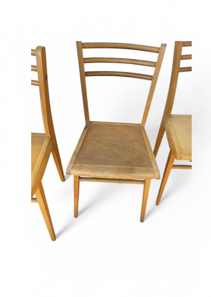 Série de 3 chaises de bistrot 1950