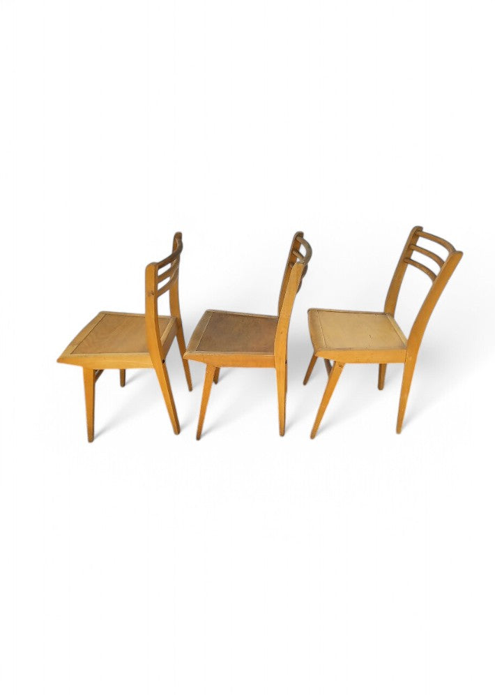 Série de 3 chaises de bistrot 1950