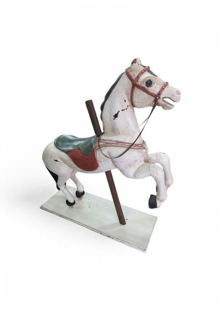Ancien Cheval de Manège en Bois de Carrousel - Ethic Atelier