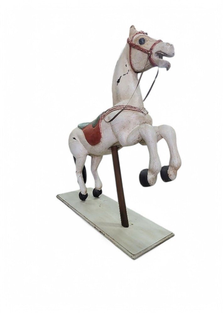 Ancien Cheval de Manège en Bois de Carrousel - Ethic Atelier