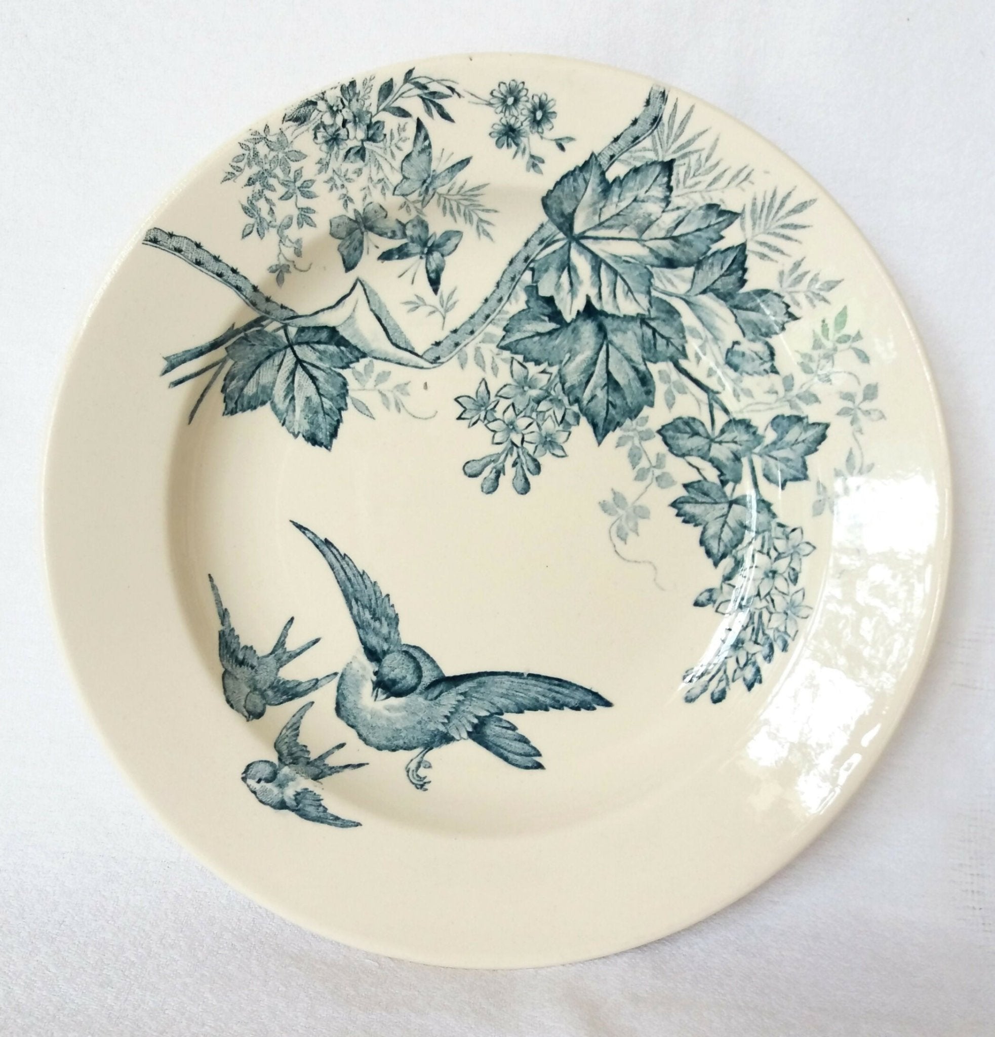 Assiette creuse "oiseaux" terre de fer Fin XIXe - Ethic Atelier