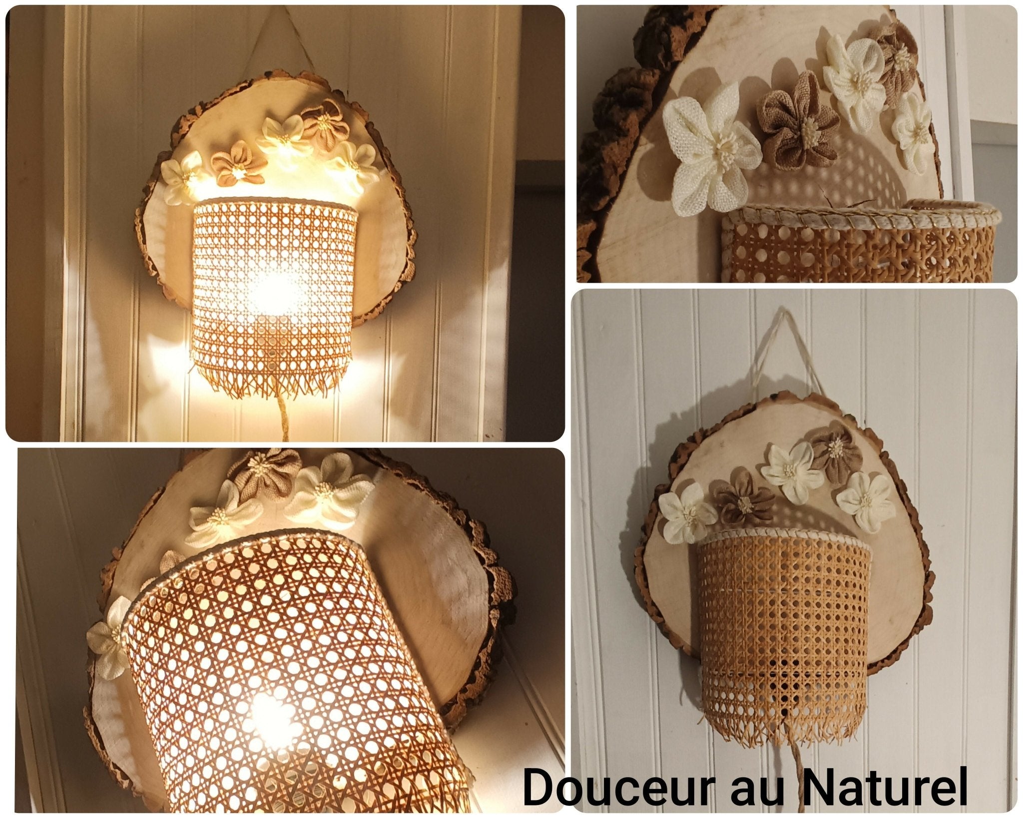 Baladeuse Murale en Cannage & Bois – Pièce Unique - Douceur au Naturel - Ethic Atelier