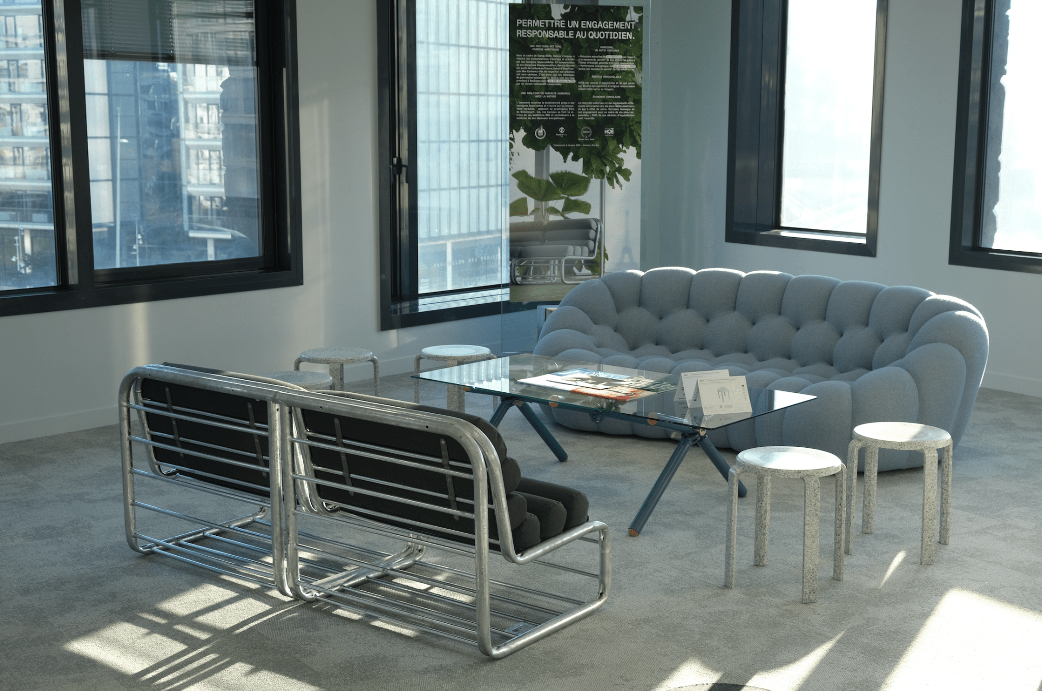 Banquette Bultan en Barrières Vauban Upcyclées - Intérieur - Ethic Atelier