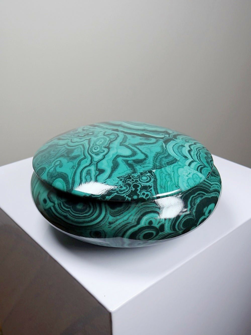 Boite à bijoux/bonbonnière porcelaine Limoges Apilco Deshoulière façon Malachite - Ethic Atelier