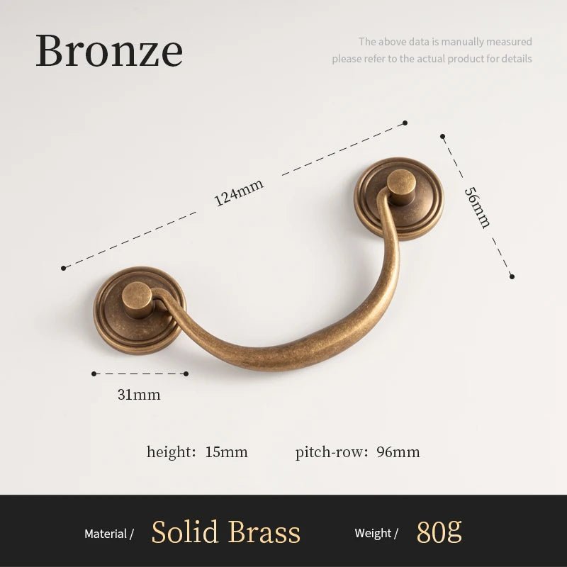 Bouton de porte MAXIME en laiton massif bronze vintage, poignée en coquille - DIY quincaillerie de meubles - Ethic Atelier