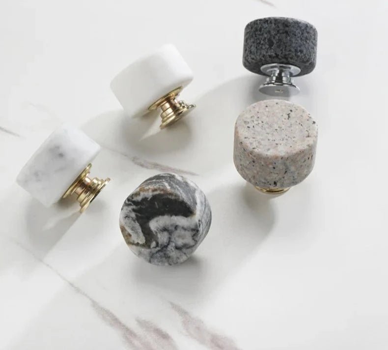 Boutons de Meuble en Marbre et Alliage d'Aluminium MAJOLIE - DIY Style Nordique - Ethic Atelier