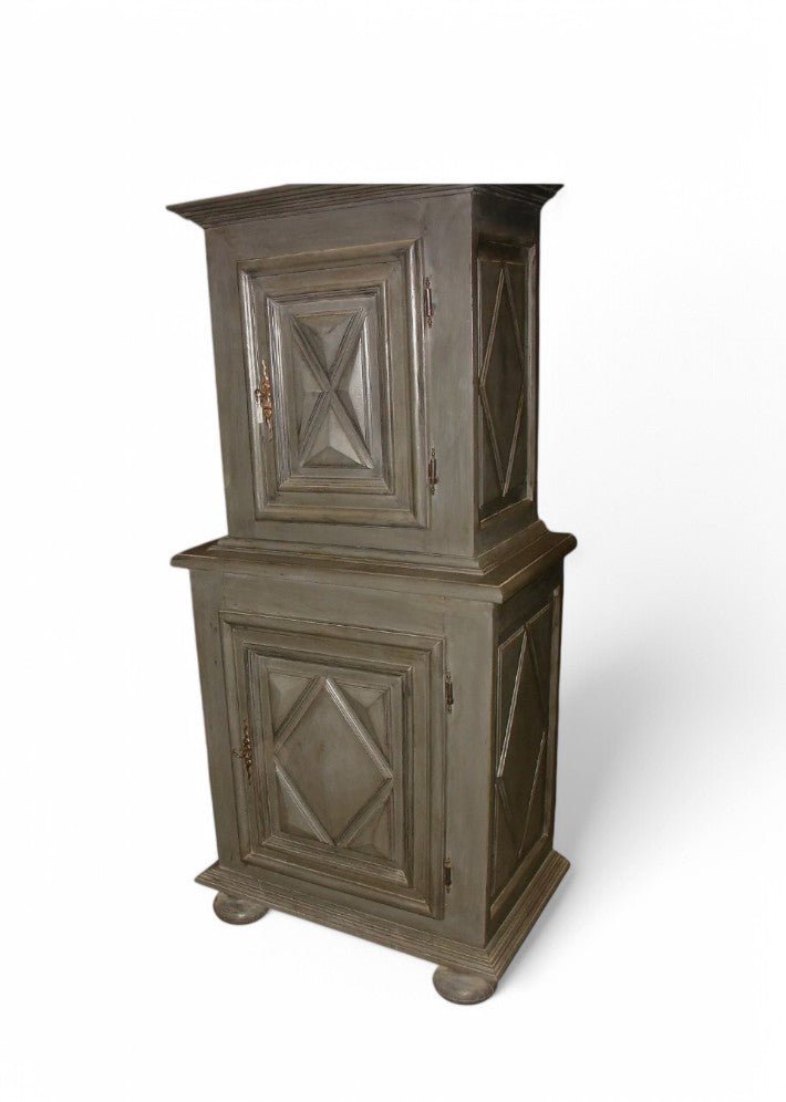 Buffet Deux Corps Diminutif de Style Louis XIII Relooké - Ethic Atelier