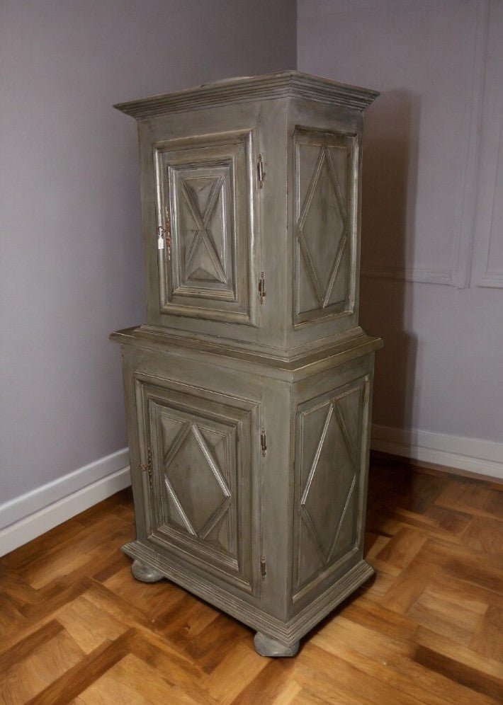 Buffet Deux Corps Diminutif de Style Louis XIII Relooké - Ethic Atelier